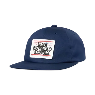 BlackEyePatch x Wasted Youth PRIORITY LABEL 6PANEL CAP "Navy" / VERDY