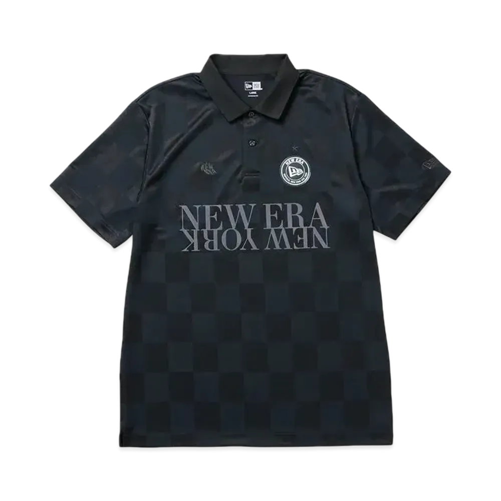 NEW ERA Golf Short Sleeve Polo Shirt Checker Pattern "Black"