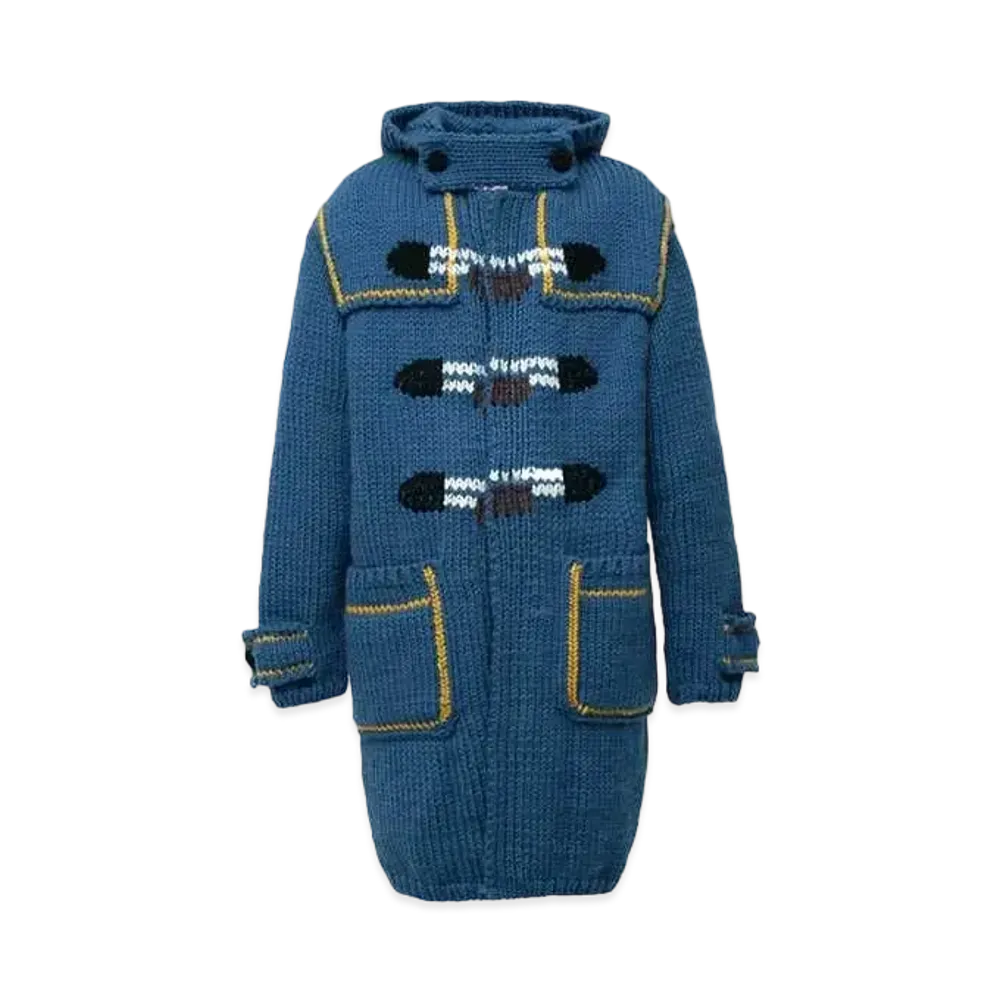 ANREALAGE Knit Duffle Coat "Blue"