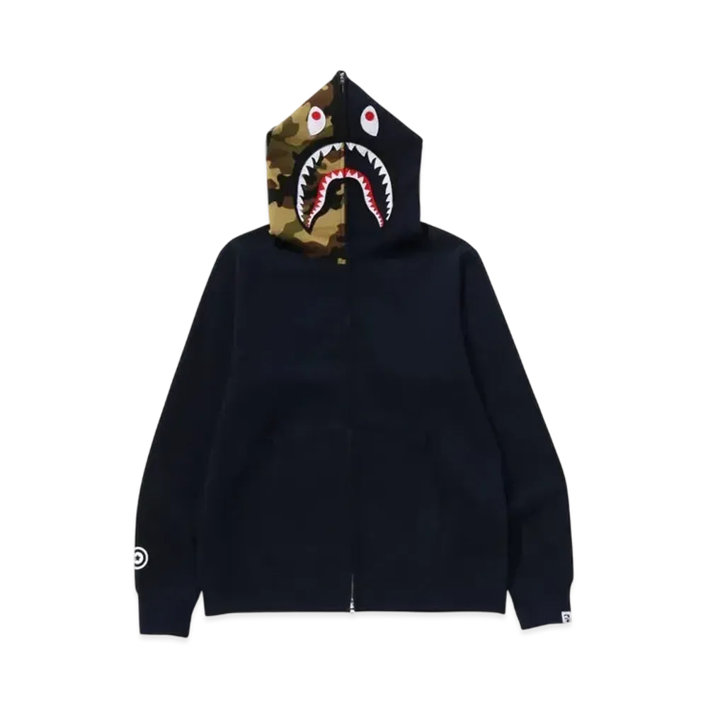 A BATHING APE 1ST Shark Full Zip Hoodie "Navy"