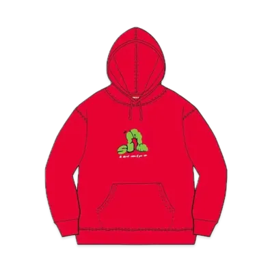 Supreme Don't Care Hooded Sweatshirt "Red"