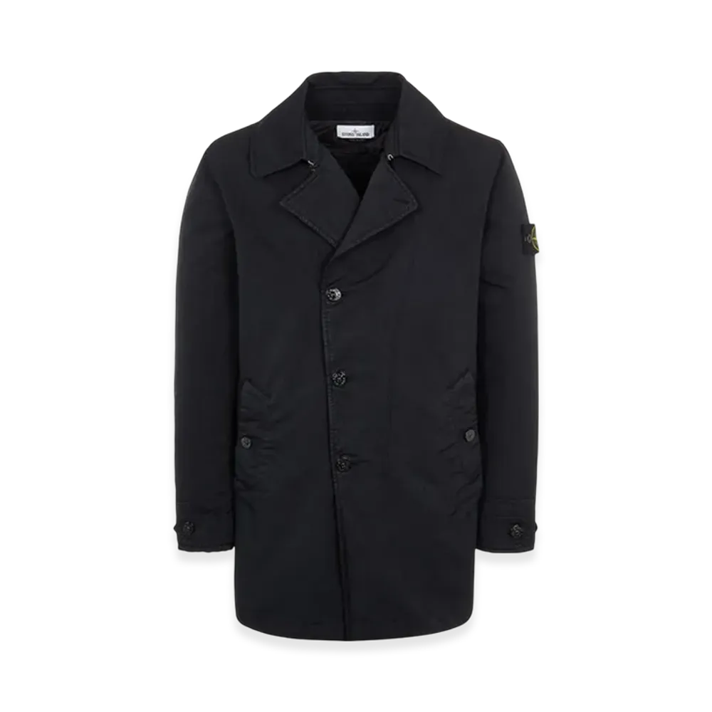 Stone Island 43633 Nylon Cotton Batavia Garment Dyed Trench Coat - 22SS "Black"