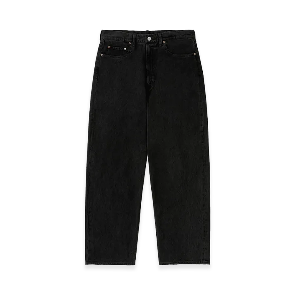 A.PRESSE Washed Silk Cotton Pique Pants "Black"