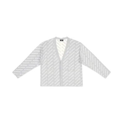 BALENCIAGA MENS Mini Allover Logo Cardigan "Grey"