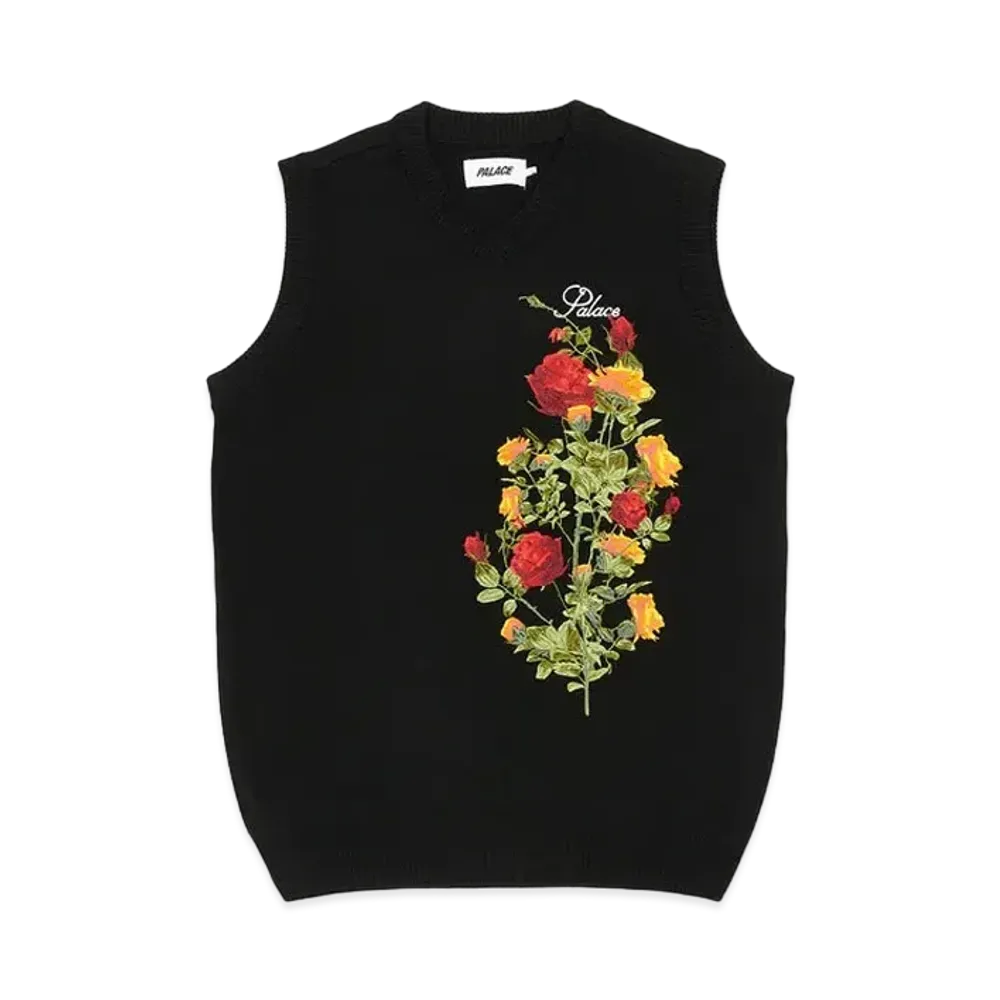 PALACE ROSE KNIT VEST "Black"