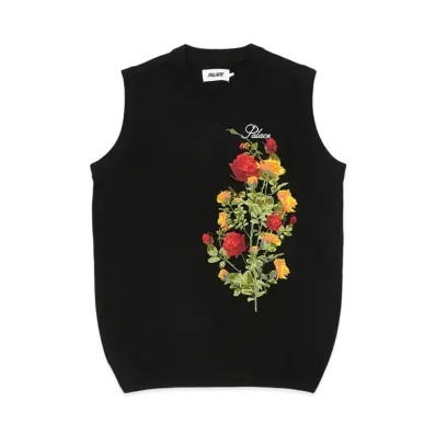 PALACE ROSE KNIT VEST "Black"