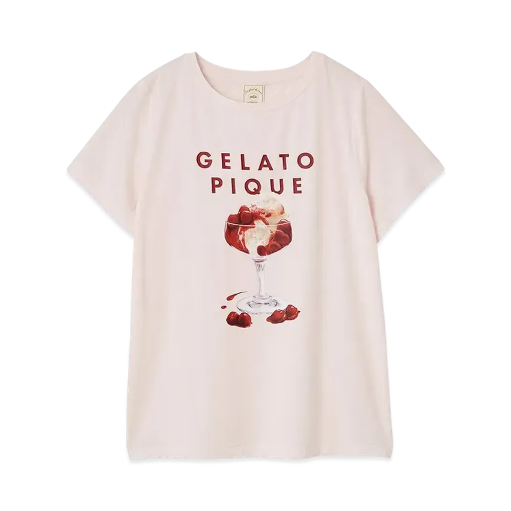 GELATO PIQUE Cool Touch Sensation Cool Rayon Dessert Logo T-Shirt "Pink"