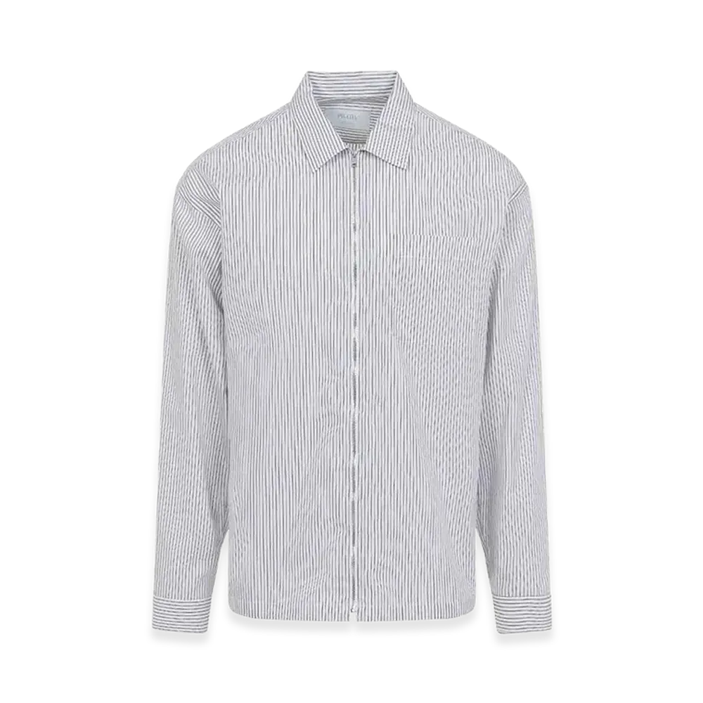 PRADA Zip Striped Shirt "Light Blue"