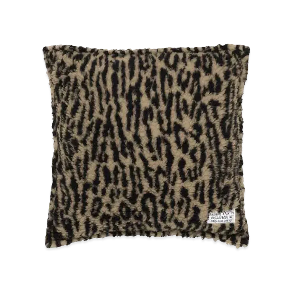 WACKO MARIA Leopard Boa Cushion "Beige"