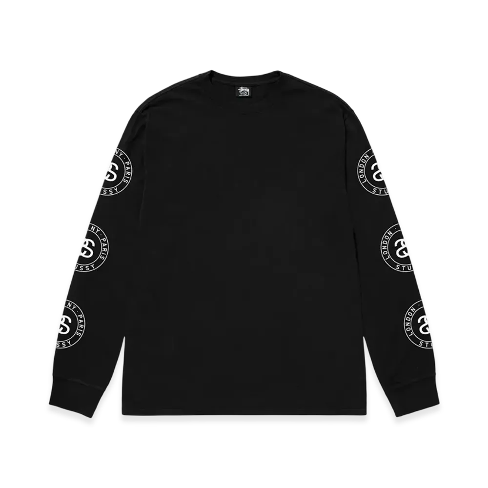 Stussy Seal Pigment Dyed LS Tee "Black"