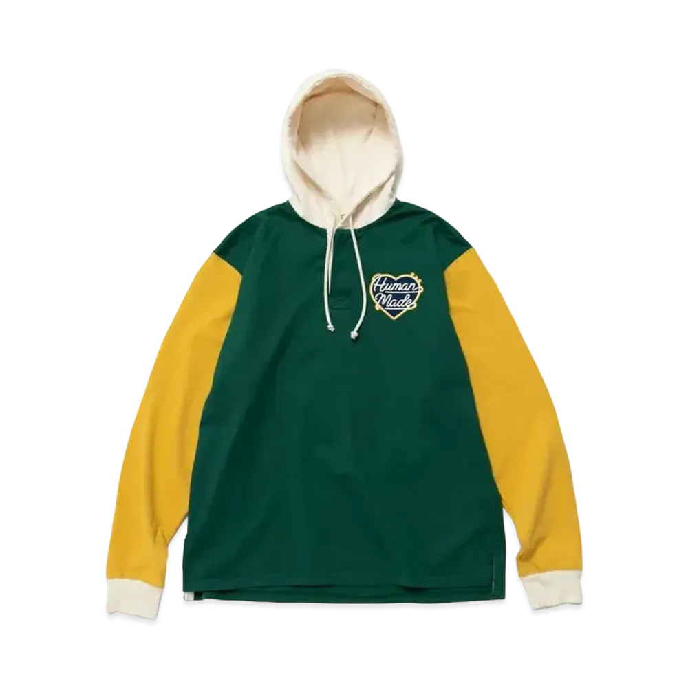 HUMAN MADE HOODED RUGBY SHIRT "Green"
