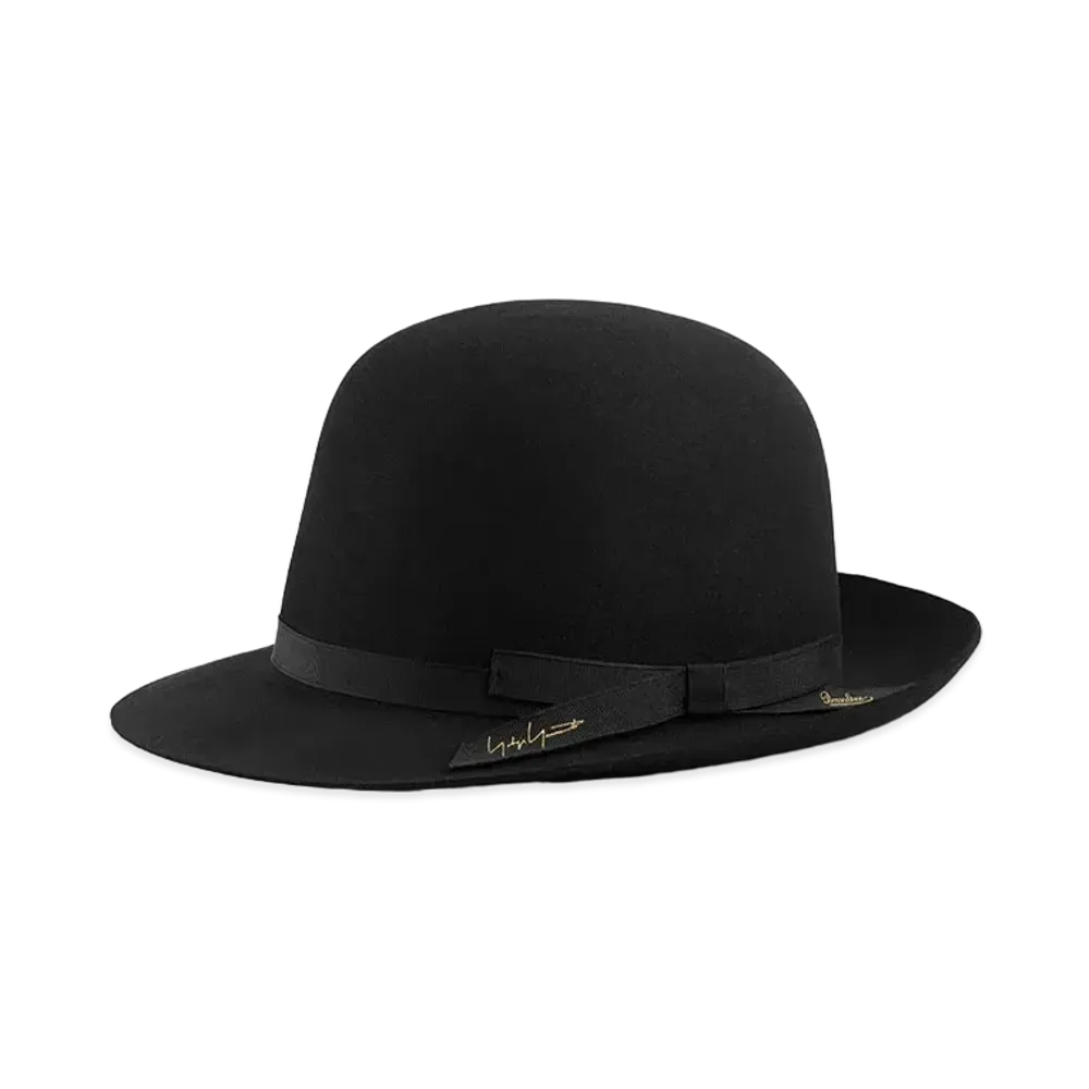 Yohji Yamamoto Pour Homme BORSALINO FOR YOHJI YAMAMOTO ICARO QS RABBIT FUR FELT ROLLER HAT "Black"