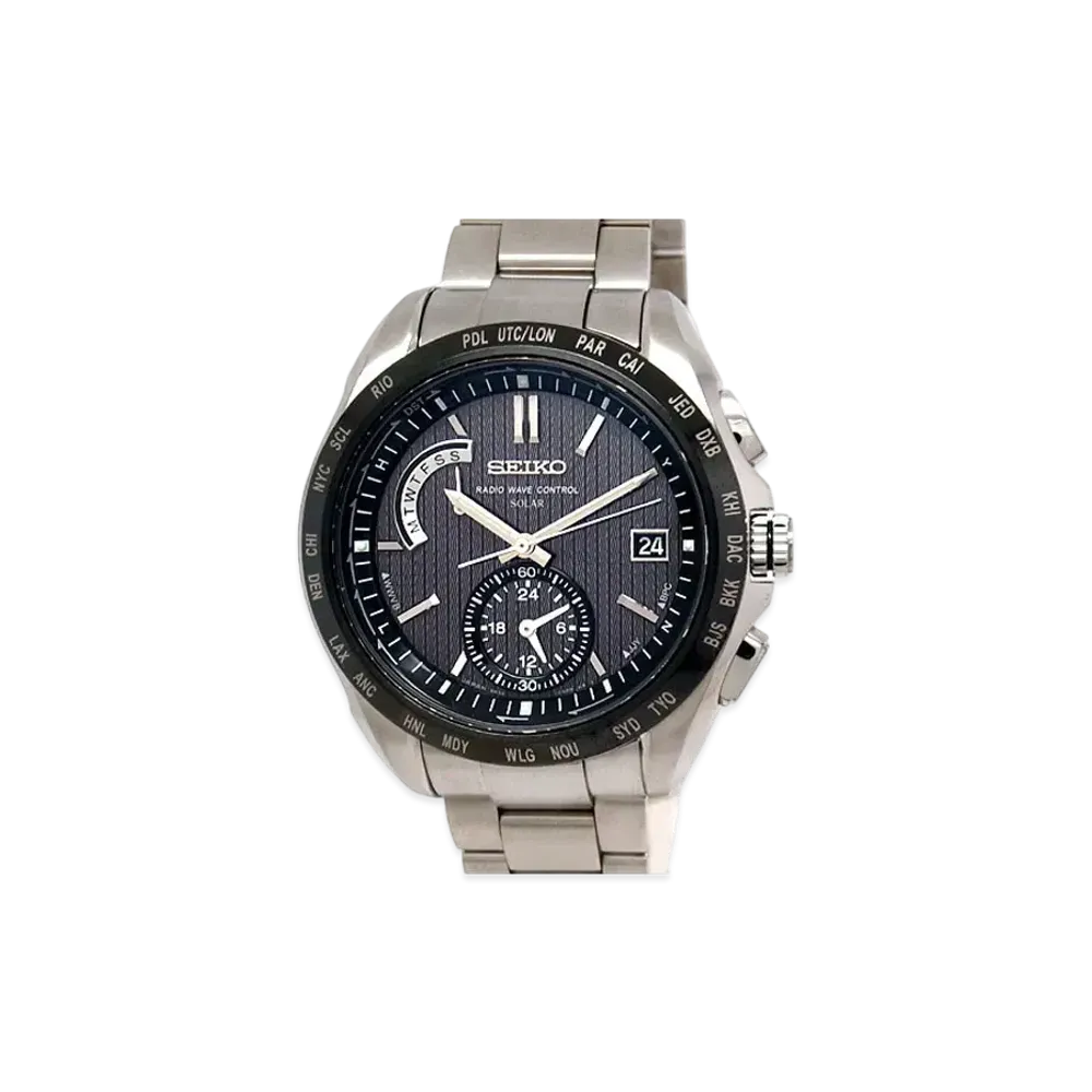 SEIKO Brights Solar Radio World Time "Black" SAGA131