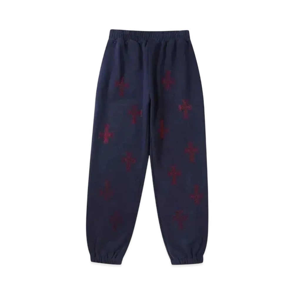 Unknown London Cross Rhinestone Jogger "Navy"