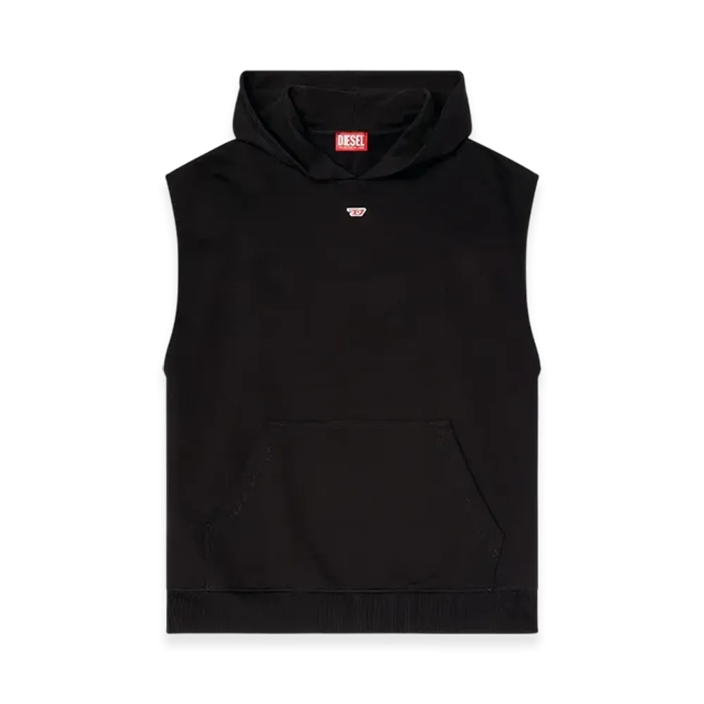 Diesel S-Boxt-Sl-D Sleeveless Hoodie With D Logo "Black"