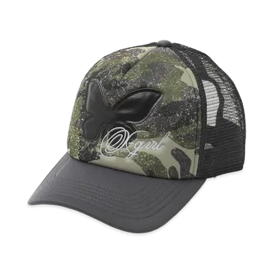 X-Girl Women's Butterfly Patch Trucker Cap "Camo"