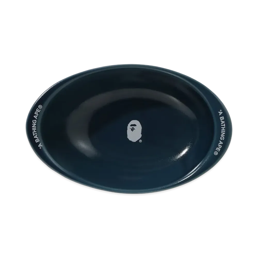 A BATHING APE Hasamiyaki Oval Plate "Navy"