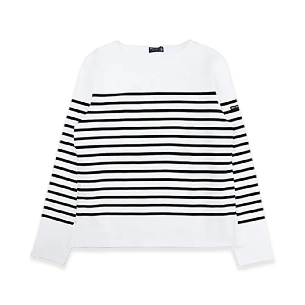 SAINT JAMES Boatneck Long Sleeve T-shirt Naval "Neige Noir"