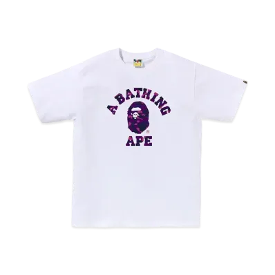 A BATHING APE College Tee "White/Purple"