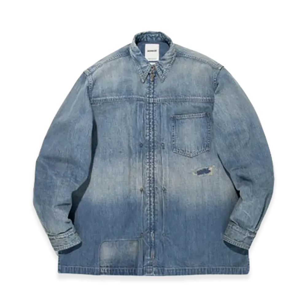 BOW WOW Denim Zip Work Shirt Jacket "Indigo"