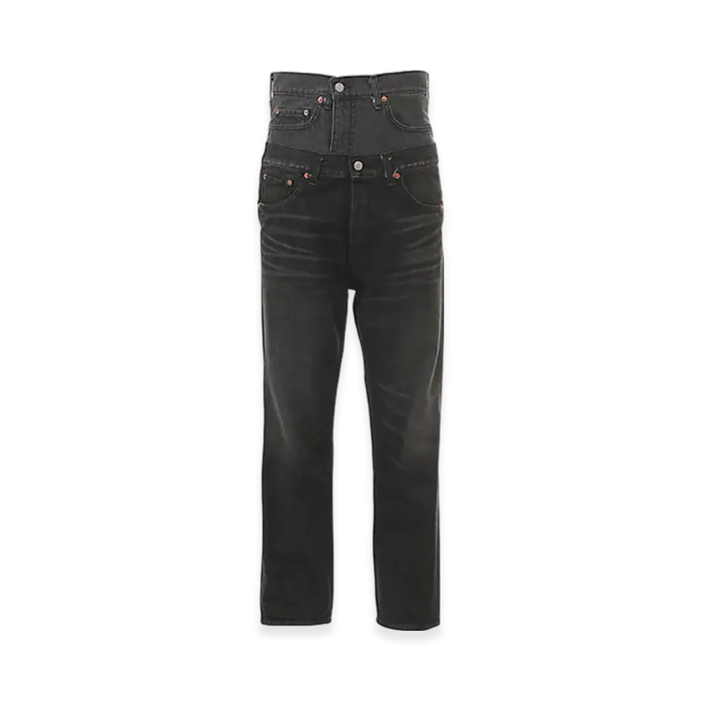 JUNYA WATANABE MAN x Levi's Pants Cotton Denim Garment Treated Customized W Name "Black"