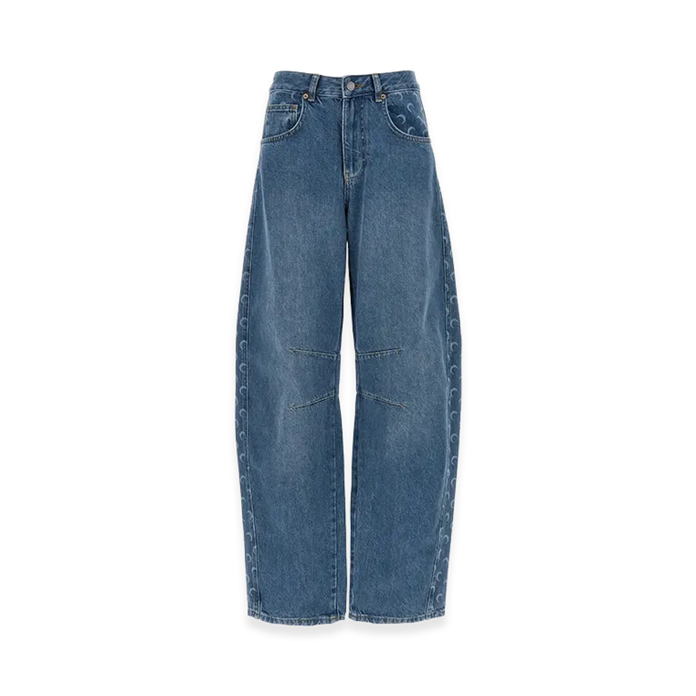 Marine Serre Women's Barrel Jeans "Light Blue"