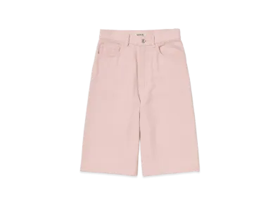 AURALEE Women's Silk Nep Denim 5P Wide Shorts "Dusty Pink"