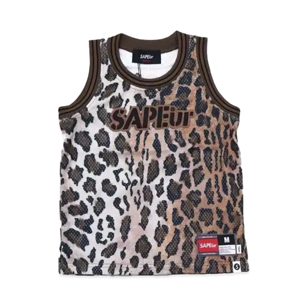 SAPEur Basket Tank Top Kids "Leopard Brown"