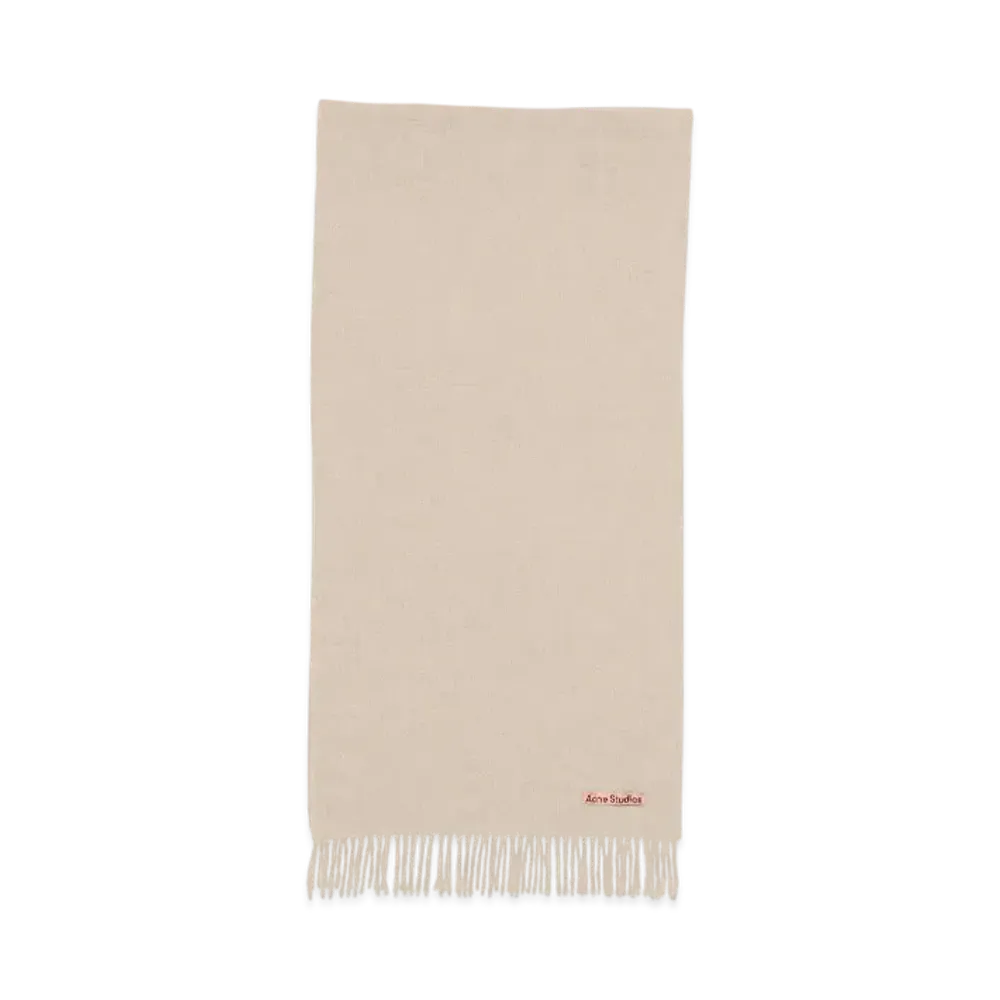 Acne Studios Fringed Wool Scarf - Narrow "Oatmeal Melange"