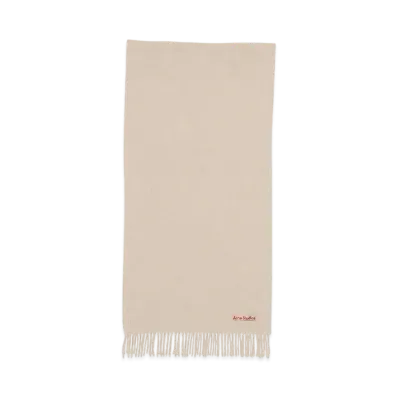 Acne Studios Fringed Wool Scarf - Narrow "Oatmeal Melange"