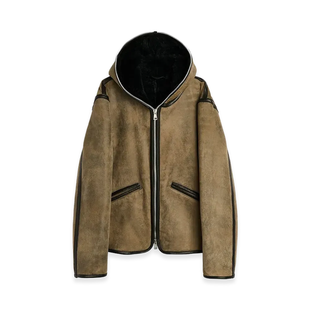 OUR LEGACY Full Zip Jacket "Smoky Black Dry Shearling"