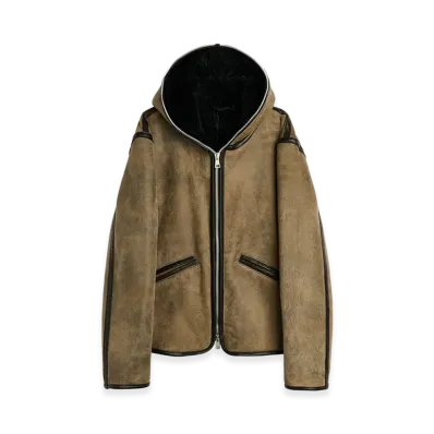 OUR LEGACY Full Zip Jacket "Smoky Black Dry Shearling"