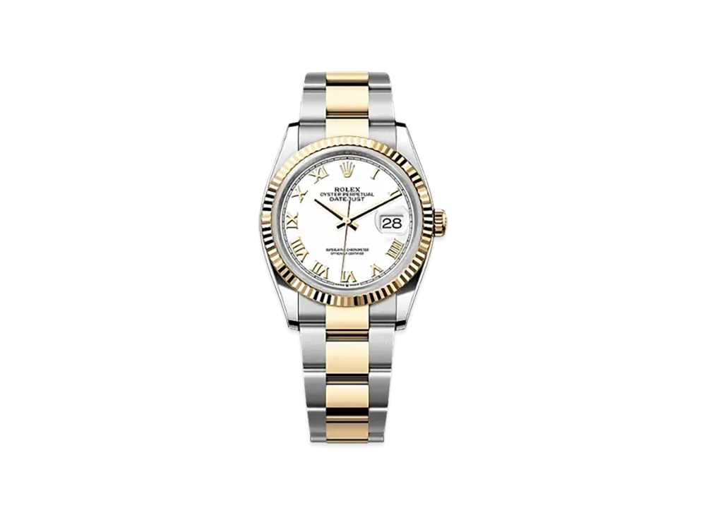ROLEX Datejust 36 Oystersteel & Yellow Gold "White"