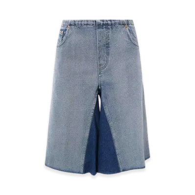 MM6 Maison Margiela Women's Denim Bermuda Shorts with Back Logo "Blue"