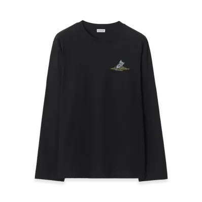 Burberry Long Sleeve Sleeping Knight Cotton Tee "Black"