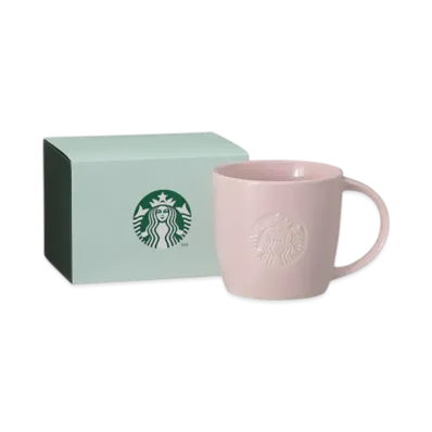 STARBUCKS Logo Mug Pink Beige 355ml in Gift Box "Pink"