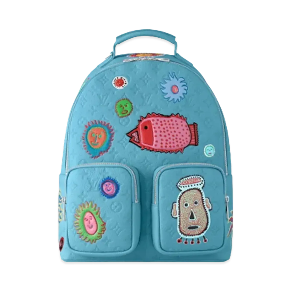 Louis Vuitton x Yayoi Kusama Multipocket Backpack Taurillon Monogram Leather My Eternal Soul "Bleu"