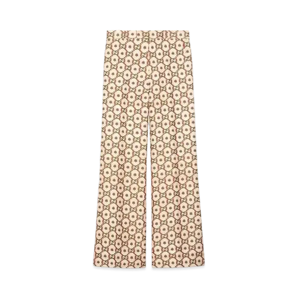 GUCCI 100 GG Flower Cotton Silk Pant
