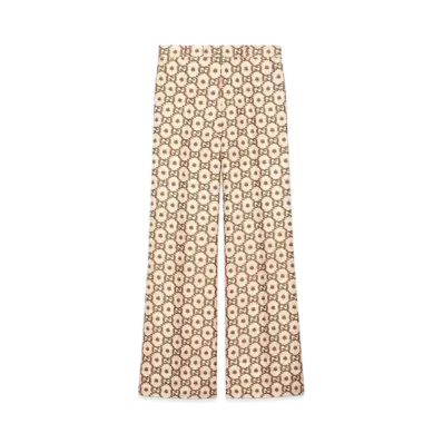 GUCCI 100 GG Flower Cotton Silk Pant