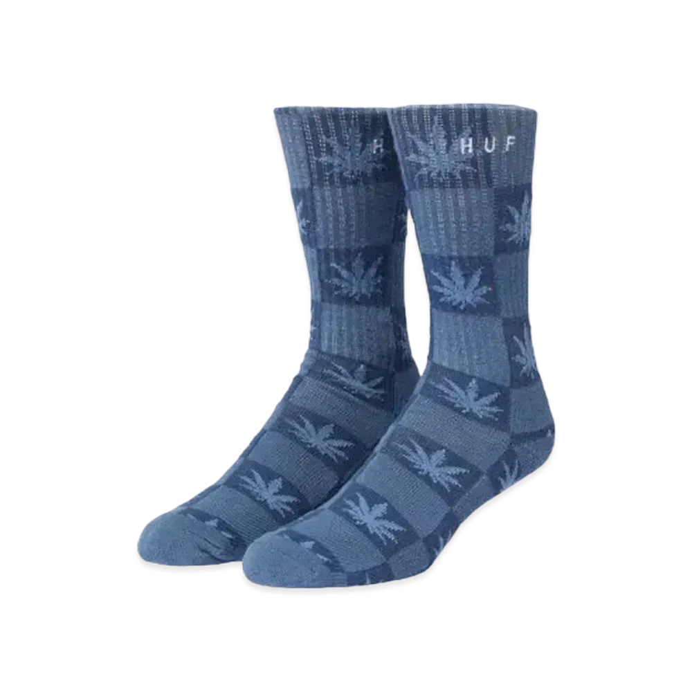 HUF Summer 24 Checkered Plantlife Socks "Blue"