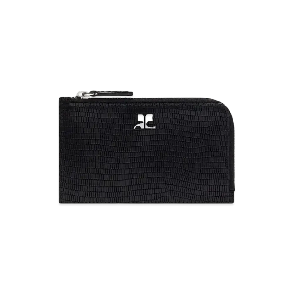 Courreges Tejus Stamped Zipped Cardholder "Black"