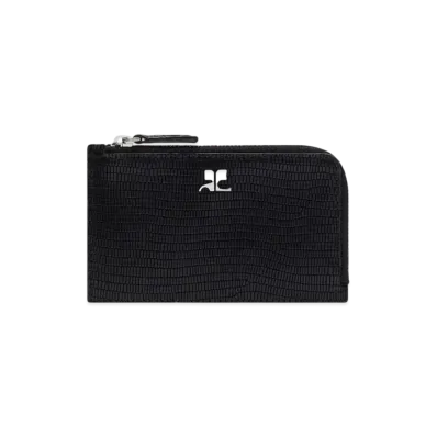 Courreges Tejus Stamped Zipped Cardholder "Black"