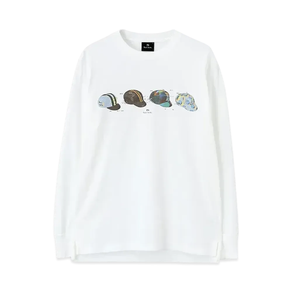 Paul Smith Cycling Caps Long Sleeve T-Shirt "White"