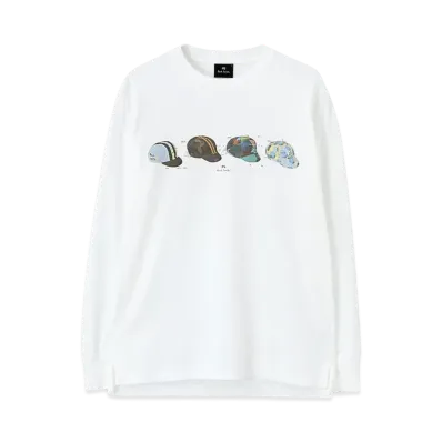 Paul Smith Cycling Caps Long Sleeve T-Shirt "White"