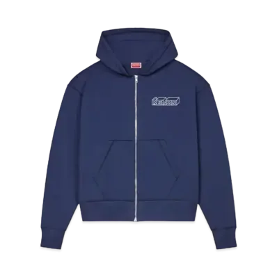 KENZO 'KUBE' Embroidery Zip Hoodie "Midnight Blue"
