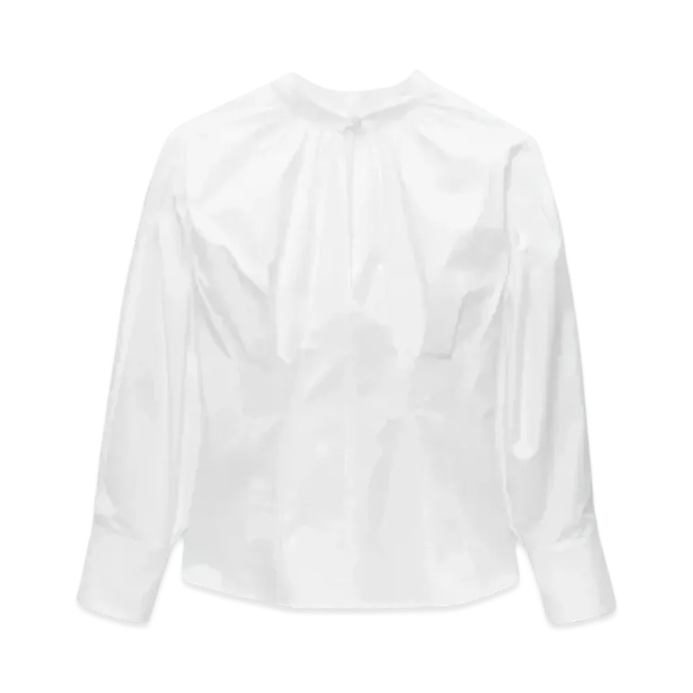 MSGM Poplin Blouse With Pleats "White"