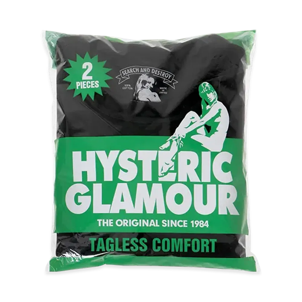 HYSTERIC GLAMOUR Hys Symbol 2Pacs T-Shirt "Black"