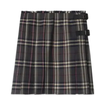 Burberry Check Wool Mini Kilt "Fig/Amethyst"
