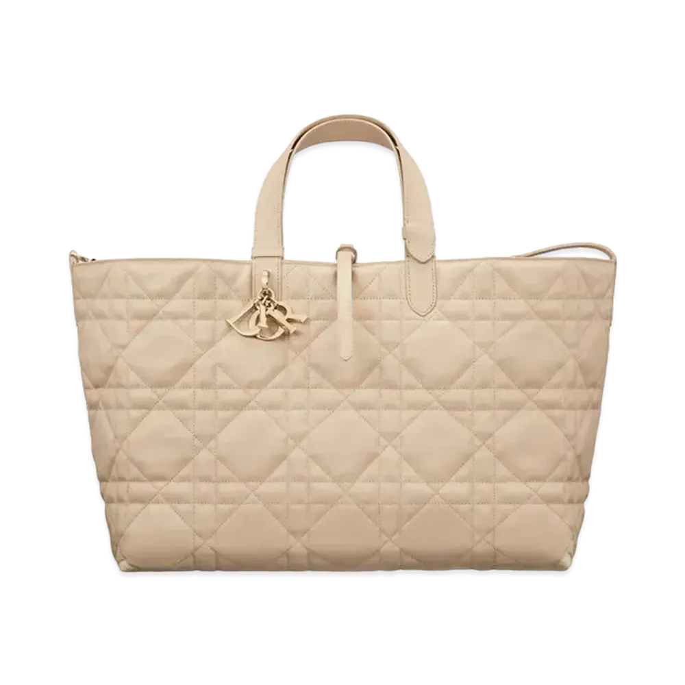Dior Large Toujours Bag Macro Cannage Calfskin "Beige"