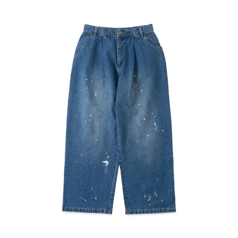BADWAY paint denim pants "Blue"